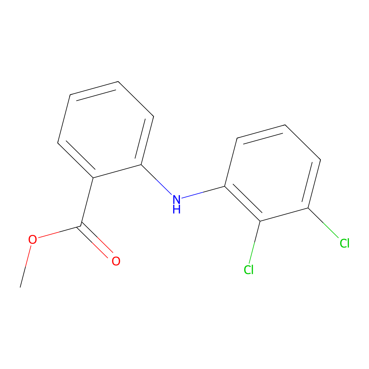 Methyl 2-[(2,3-dichlorophenyl)amino]benzoate molecular structure, CAS 15437-41-9