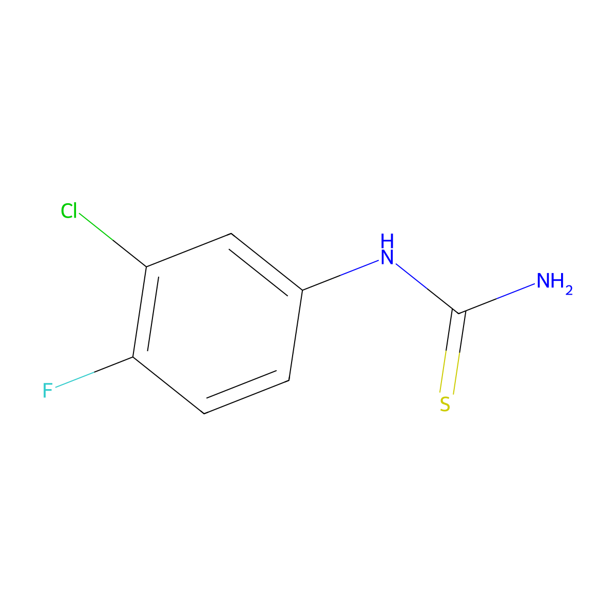 (3-Chloro-4-fluorophenyl)thiourea molecular structure, CAS 154371-25-2