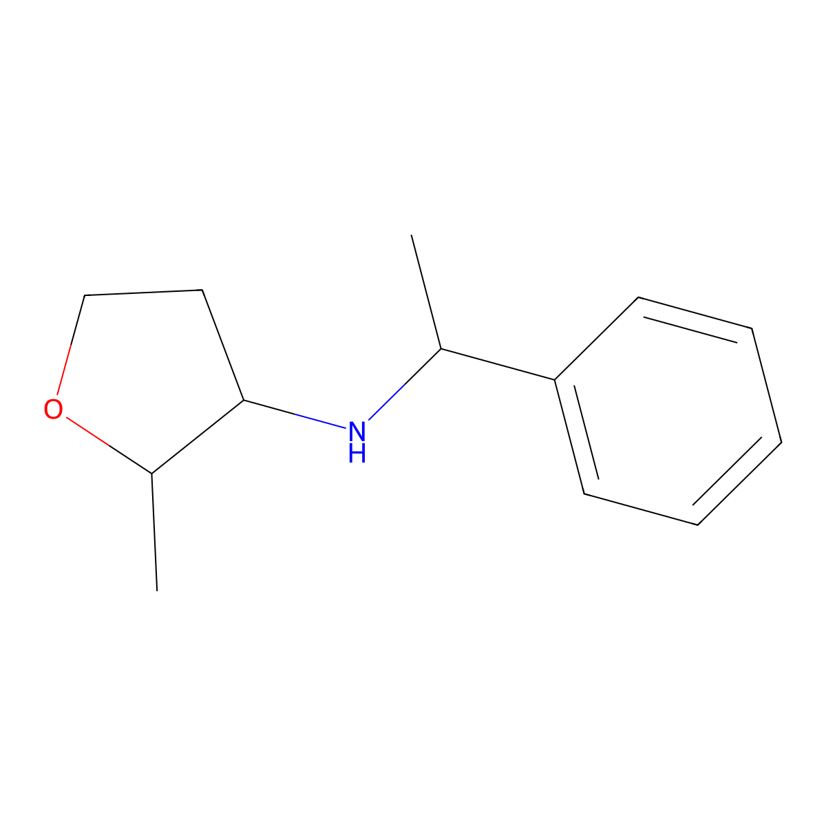 2-Methyl-N-(1-phenylethyl)oxolan-3-amine molecular structure, CAS 1543752-47-1