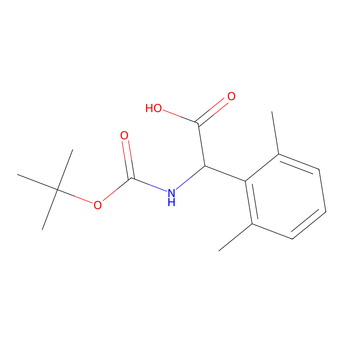 2-{[(Tert-butoxy)carbonyl]amino}-2-(2,6-dimethylphenyl)acetic acid molecular structure, CAS 1543784-06-0