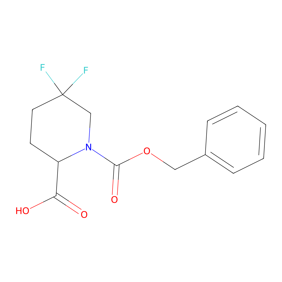 1-[(Benzyloxy)carbonyl]-5,5-difluoropiperidine-2-carboxylic acid molecular structure, CAS 1543789-74-7