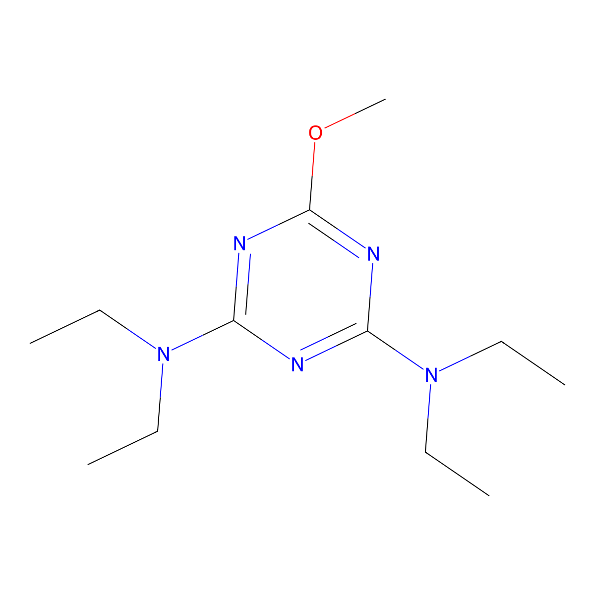 1,3,5-Triazine-2,4-diamine, N,N,N',N'-tetraethyl-6-methoxy- molecular structure, CAS 15438-85-4