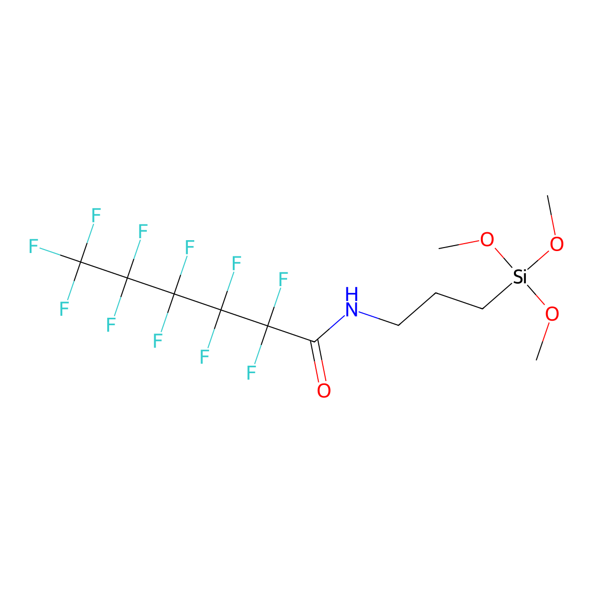 2,2,3,3,4,4,5,5,6,6,6-undecafluoro-N-(3-trimethoxysilylpropyl)hexanamide molecular structure, CAS 154380-34-4