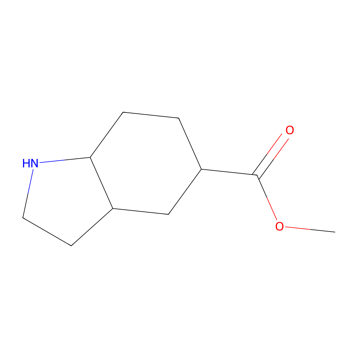 methyl octahydro-1H-indole-5-carboxylate molecular structure, CAS 1543838-55-6