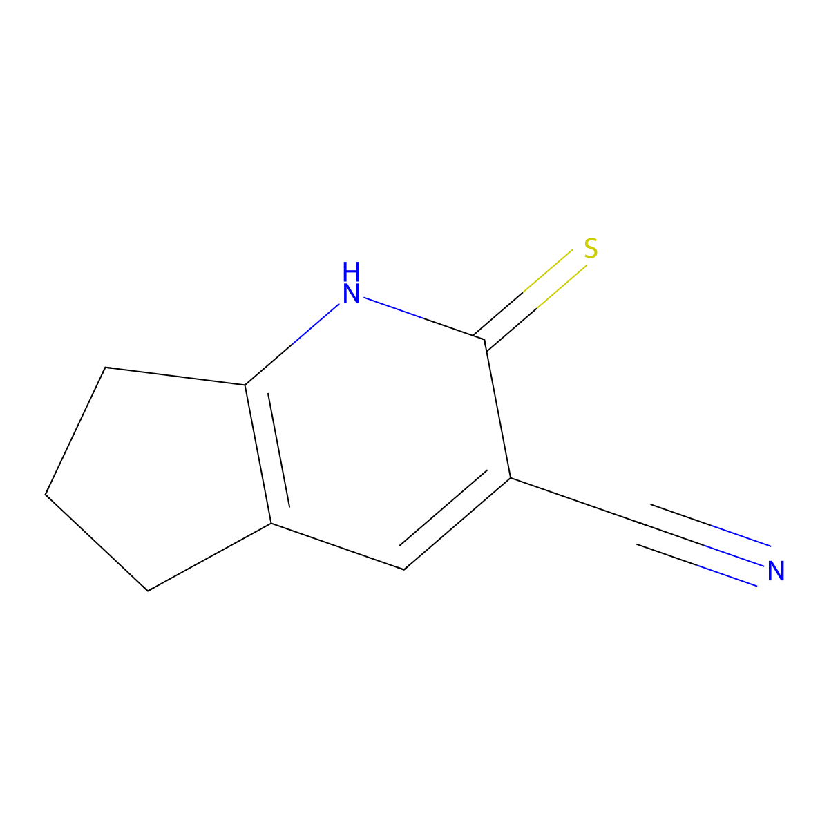 2-sulfanyl-5H,6H,7H-cyclopenta[b]pyridine-3-carbonitrile molecular structure, CAS 154384-01-7