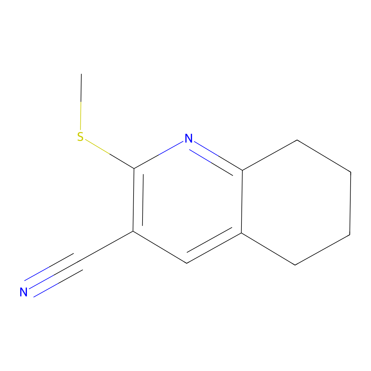 5,6,7,8-Tetrahydro-2-(methylthio)-3-quinolinecarbonitrile molecular structure, CAS 154384-04-0