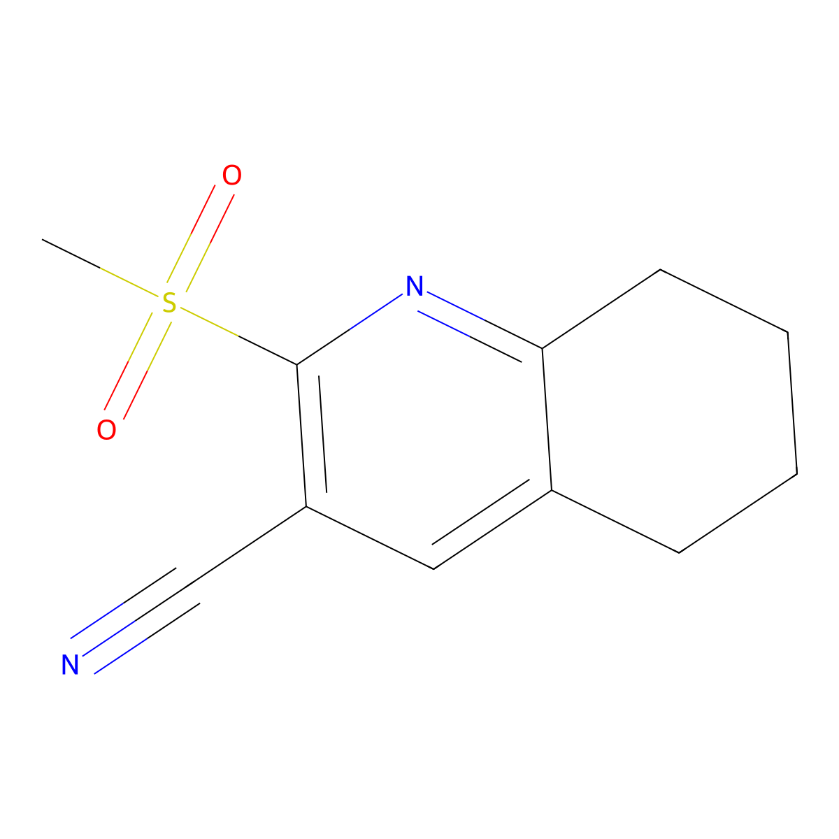 2-(Methylsulfonyl)-5,6,7,8-tetrahydroquinoline-3-carbonitrile molecular structure, CAS 154384-08-4