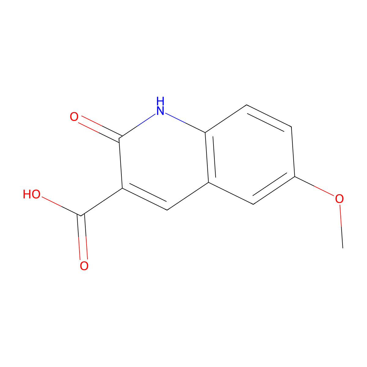 2-Hydroxy-6-methoxyquinoline-3-carboxylic acid molecular structure, CAS 154386-35-3