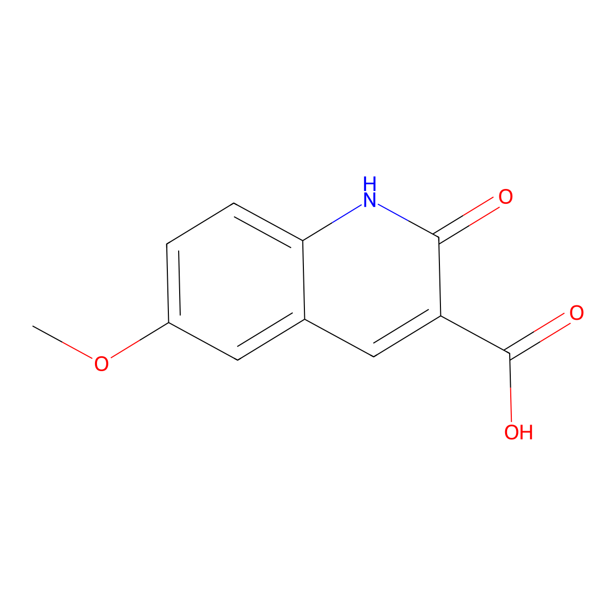 2-Hydroxy-6-methoxyquinoline-3-carboxylic acid molecular structure, CAS 154386-35-3