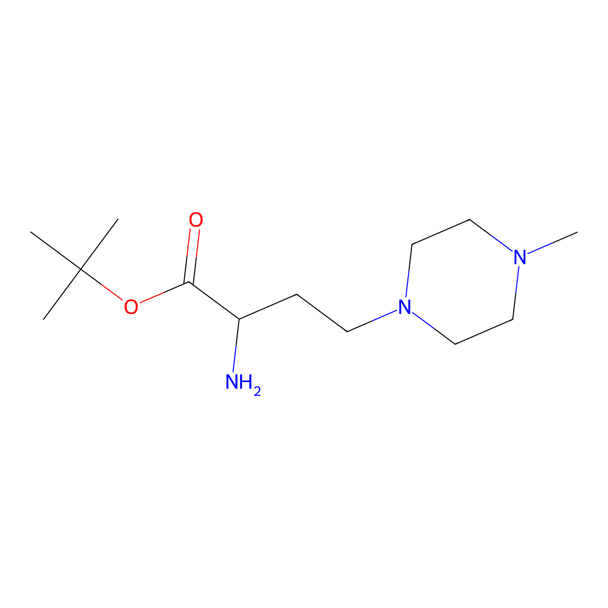 Tert-butyl 2-amino-4-(4-methylpiperazin-1-yl)butanoate molecular structure, CAS 1543874-87-8