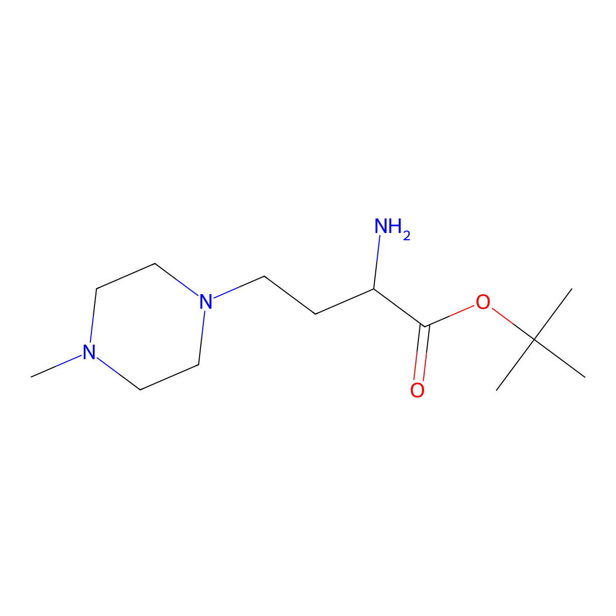 Tert-butyl 2-amino-4-(4-methylpiperazin-1-yl)butanoate molecular structure, CAS 1543874-87-8