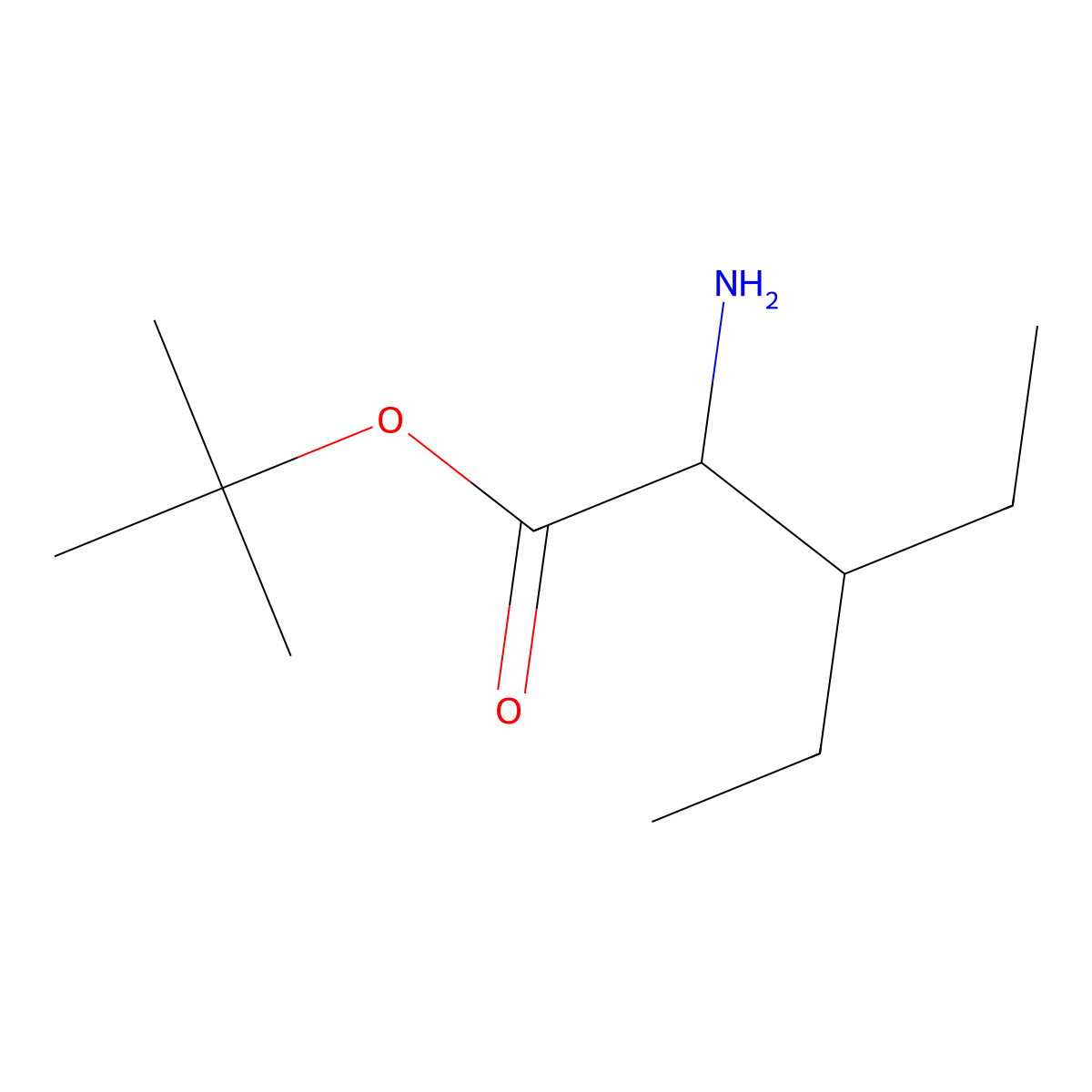 Tert-butyl 2-amino-3-ethylpentanoate molecular structure, CAS 1543874-90-3