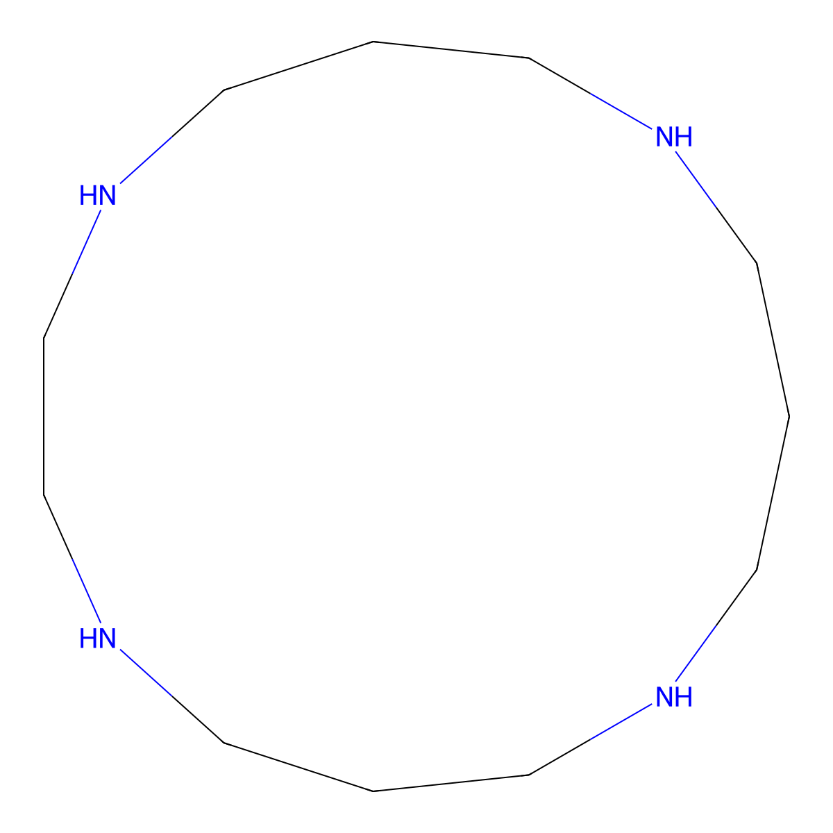1,4,8,12-Tetraazacyclopentadecane molecular structure, CAS 15439-16-4