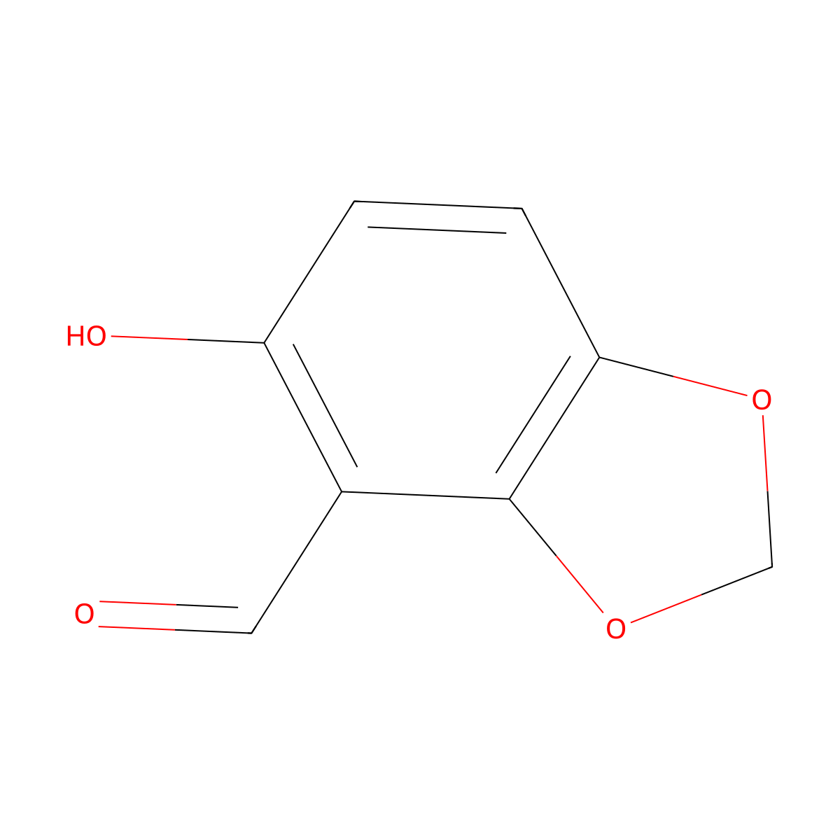 5-Hydroxy-1,3-benzodioxole-4-carbaldehyde molecular structure, CAS 154392-17-3