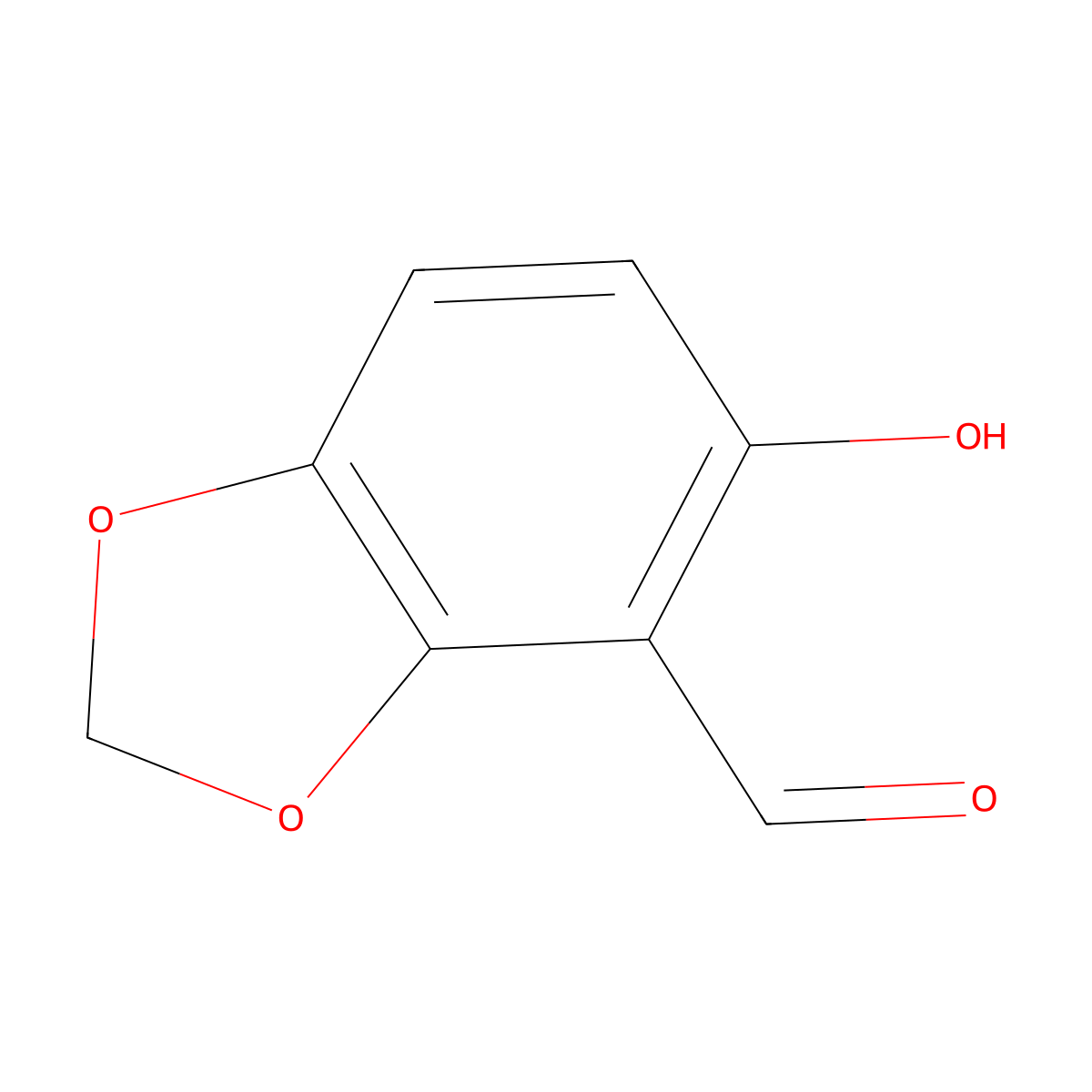 5-Hydroxy-1,3-benzodioxole-4-carbaldehyde molecular structure, CAS 154392-17-3