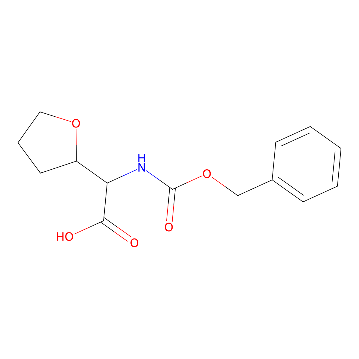 2-{[(Benzyloxy)carbonyl]amino}-2-(oxolan-2-yl)acetic acid molecular structure, CAS 1543936-16-8