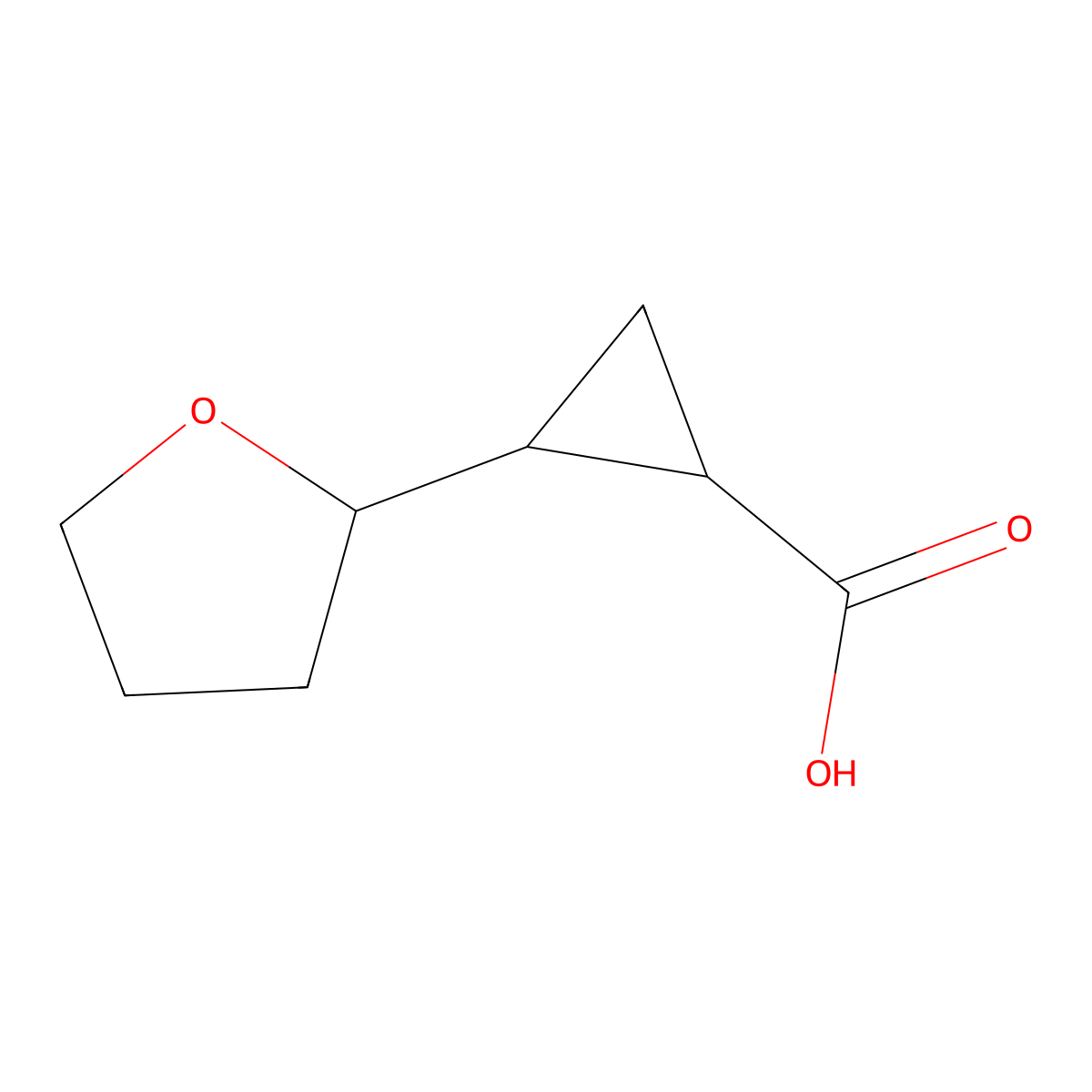 2-(Oxolan-2-yl)cyclopropane-1-carboxylic acid molecular structure, CAS 1543947-36-9