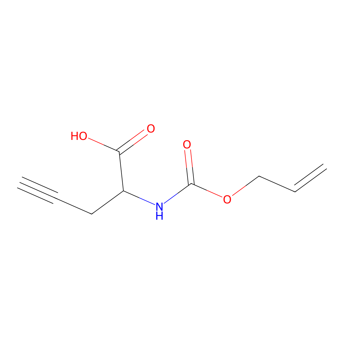 2-{[(Prop-2-en-1-yloxy)carbonyl]amino}pent-4-ynoic acid molecular structure, CAS 1543955-55-0