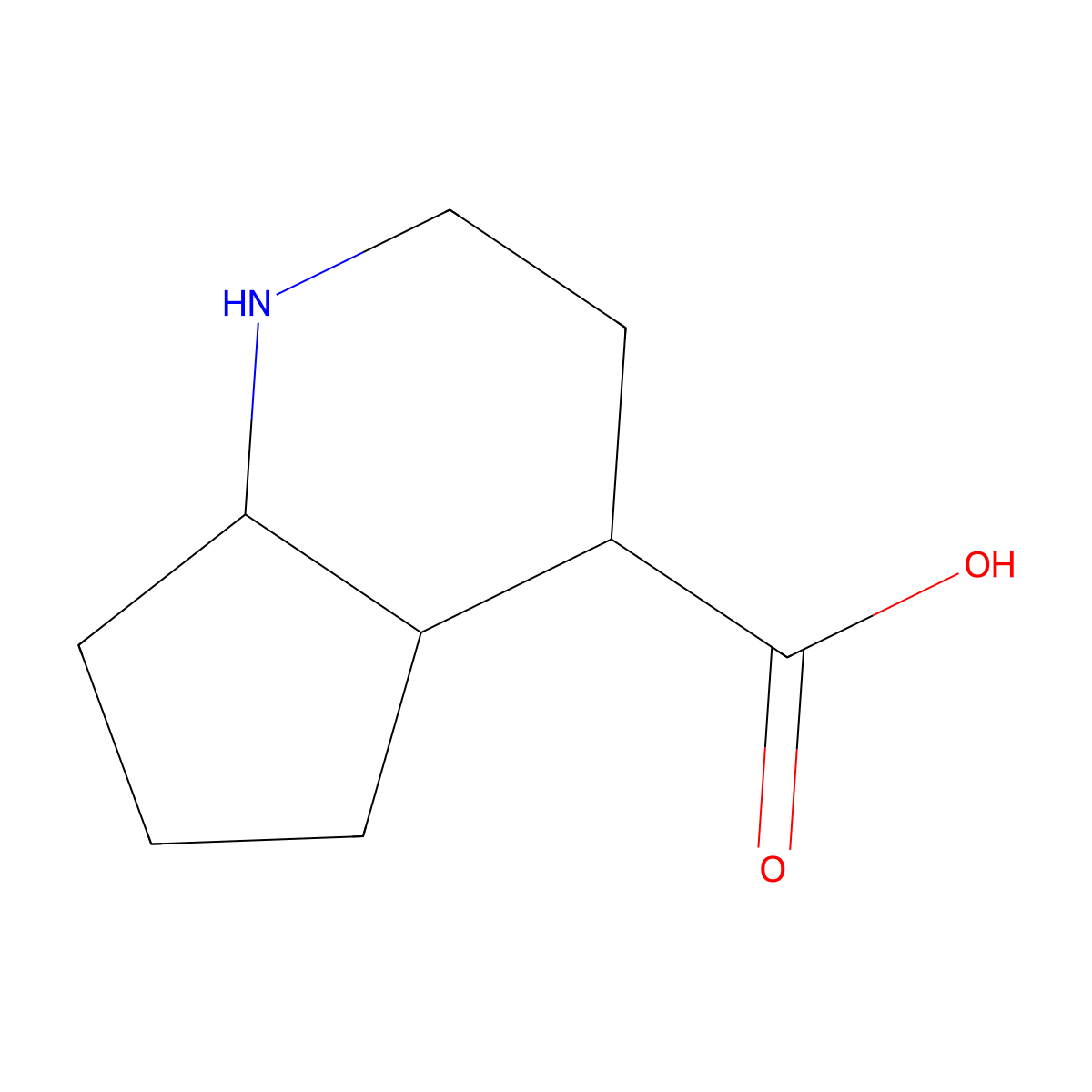 Octahydro-1H-cyclopenta[b]pyridine-4-carboxylic acid molecular structure, CAS 1543955-98-1