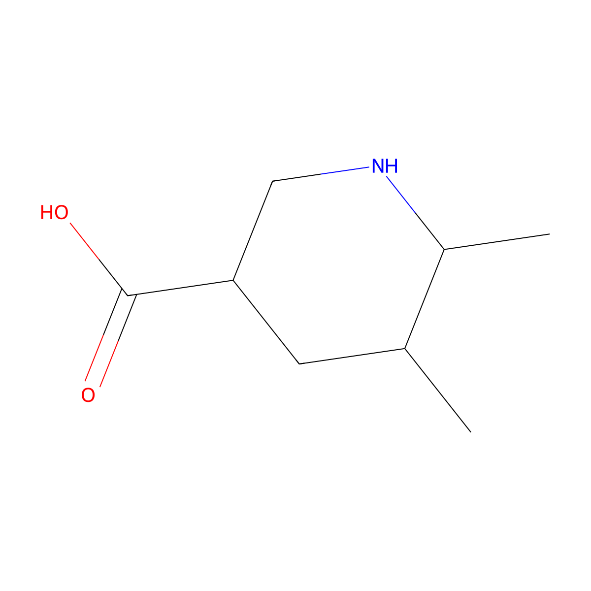 5,6-Dimethylpiperidine-3-carboxylic acid molecular structure, CAS 1543960-71-9