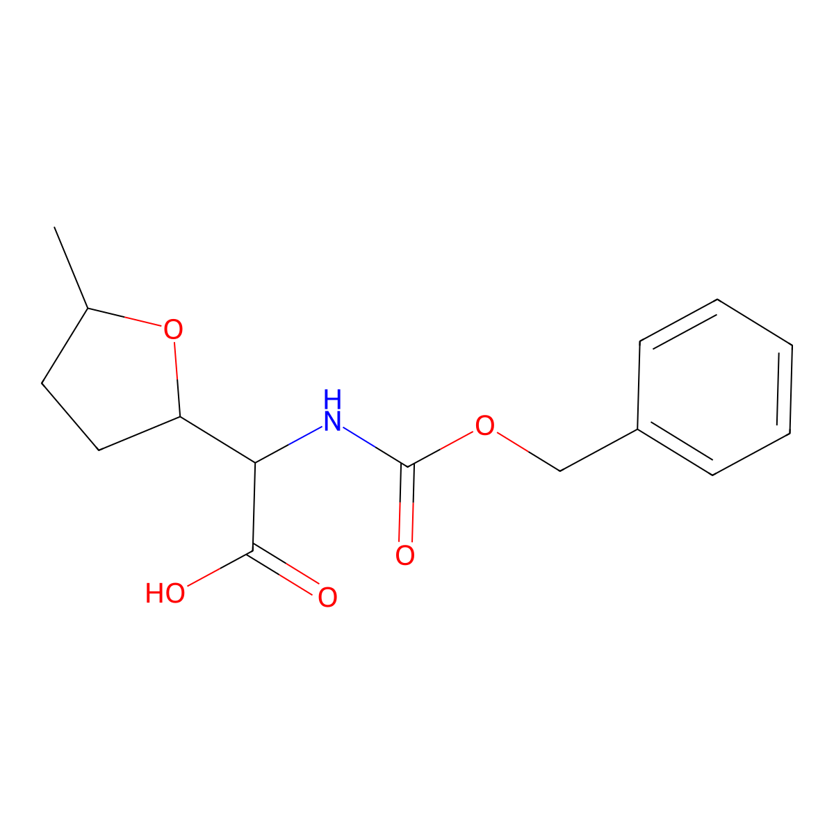 2-{[(Benzyloxy)carbonyl]amino}-2-(5-methyloxolan-2-yl)acetic acid molecular structure, CAS 1543968-98-4