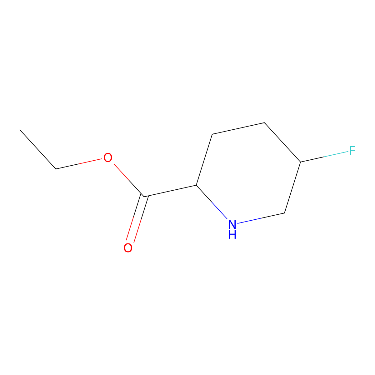 Ethyl 5-fluoropiperidine-2-carboxylate molecular structure, CAS 1543987-10-5