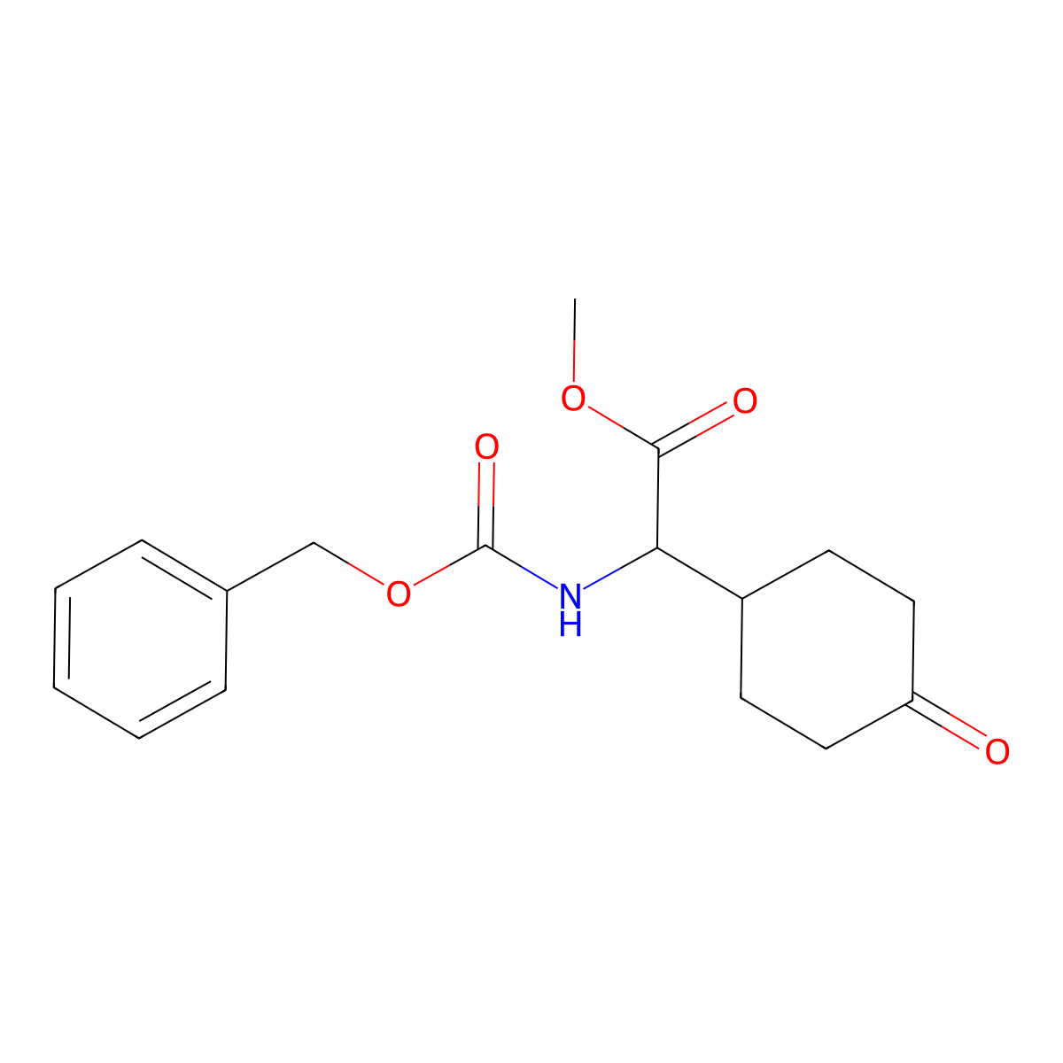 Methyl 2-(((benzyloxy)carbonyl)amino)-2-(4-oxocyclohexyl)acetate molecular structure, CAS 1543987-22-9