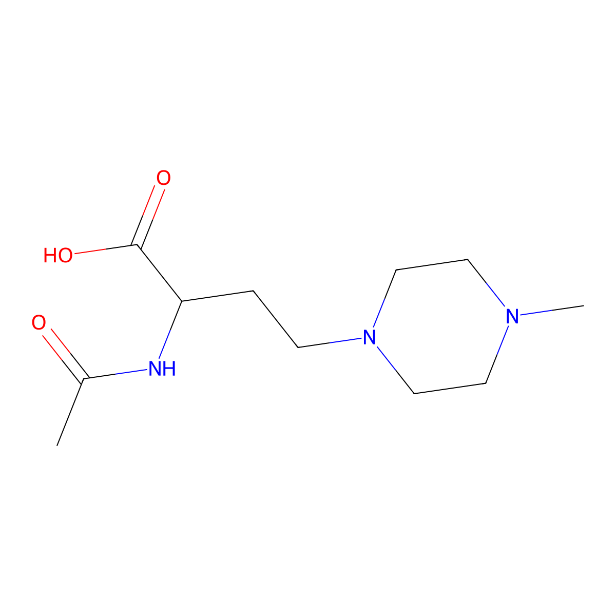 2-Acetamido-4-(4-methylpiperazin-1-yl)butanoic acid molecular structure, CAS 1543991-46-3