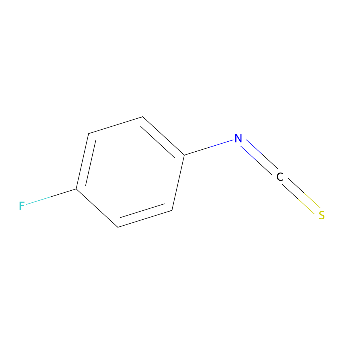 4-Fluorophenyl isothiocyanate molecular structure, CAS 1544-68-9