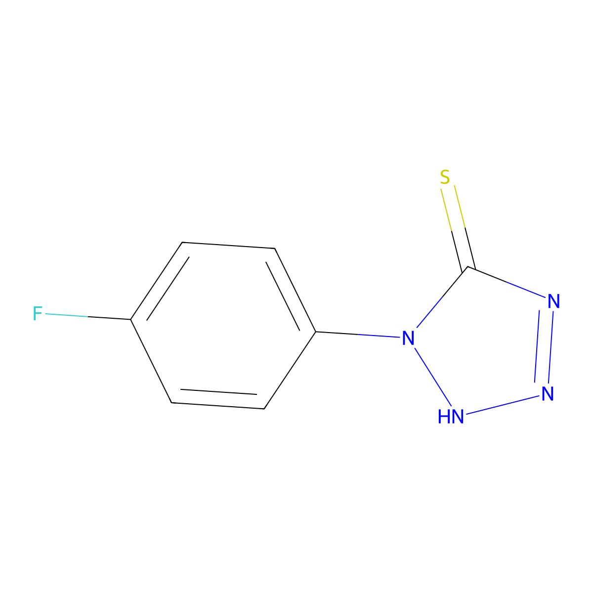 1-(4-fluorophenyl)-1H-tetrazole-5-thiol molecular structure, CAS 1544-79-2