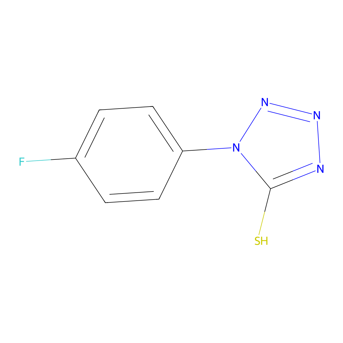 1-(4-fluorophenyl)-1H-tetrazole-5-thiol molecular structure, CAS 1544-79-2