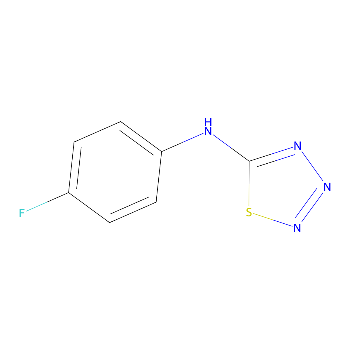 N-(4-fluorophenyl)-1,2,3,4-thiatriazol-5-amine molecular structure, CAS 1544-80-5