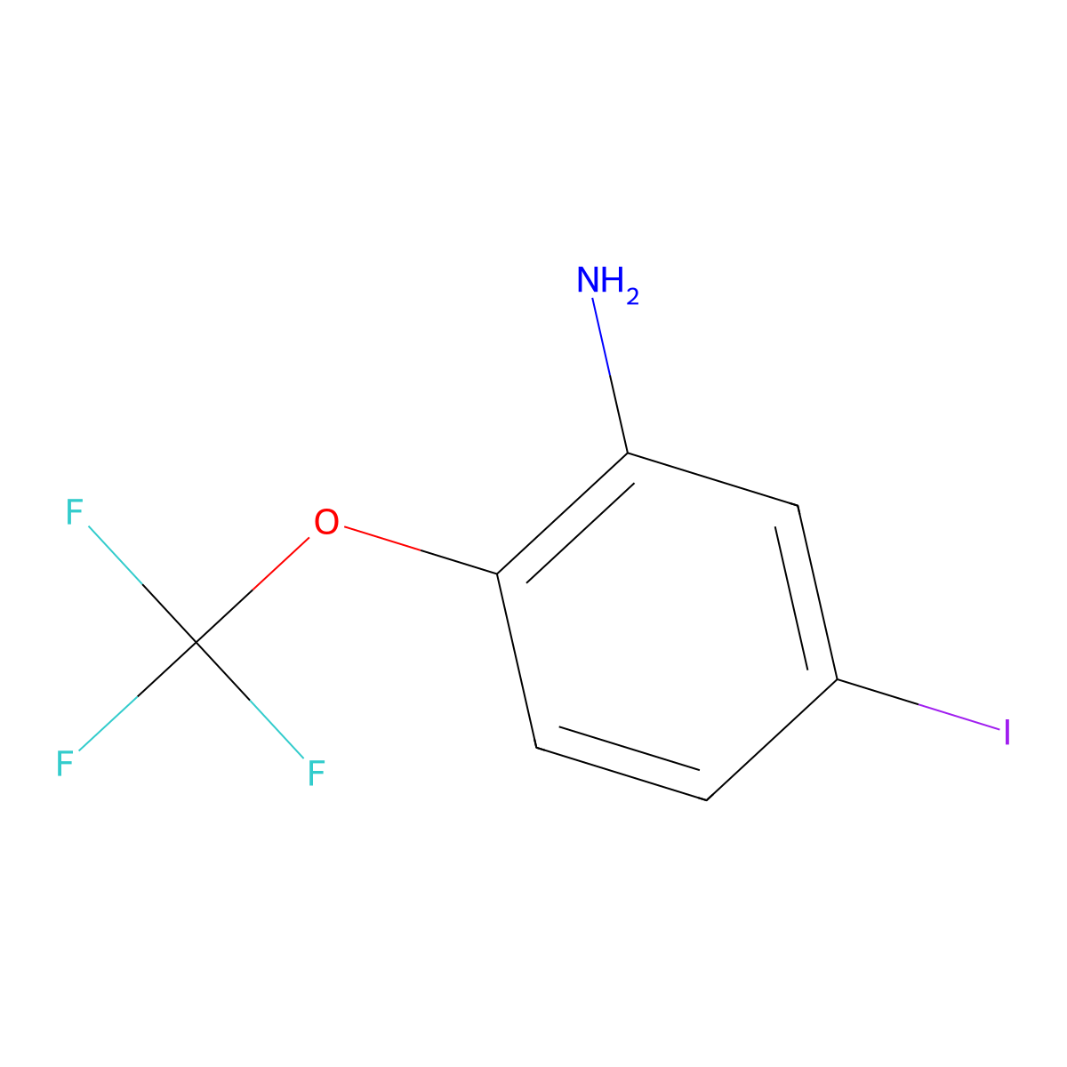 5-Iodo-2-(trifluoromethoxy)aniline molecular structure, CAS 1544-90-7