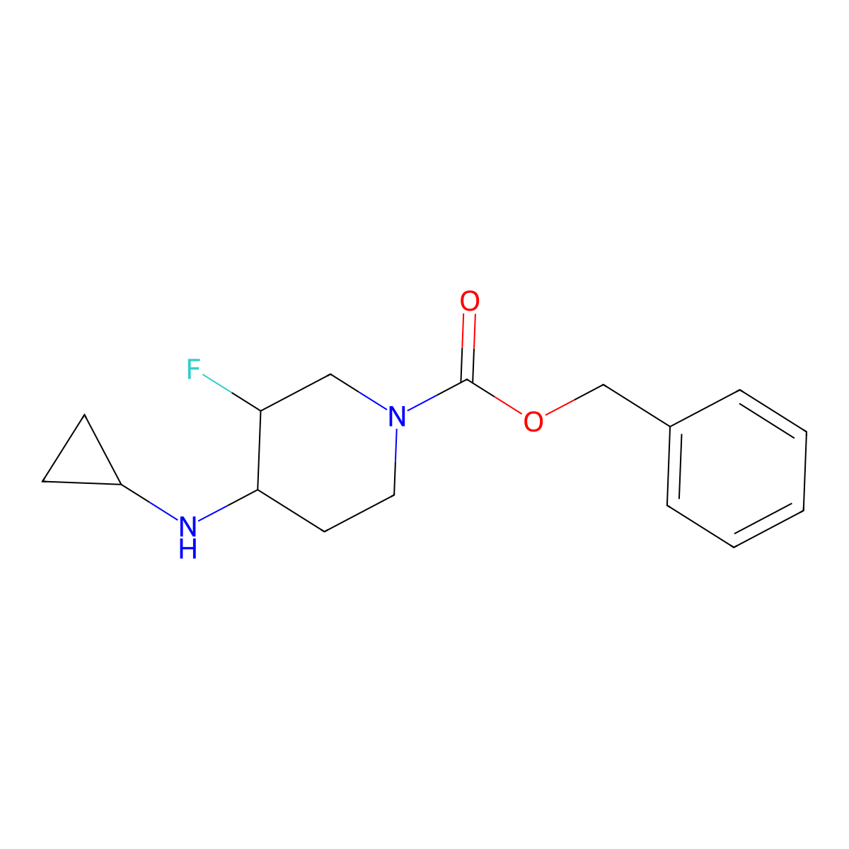 (3S,4R)-Benzyl 4-(cyclopropylamino)-3-fluoropiperidine-1-carboxylate molecular structure, CAS 1544006-72-5