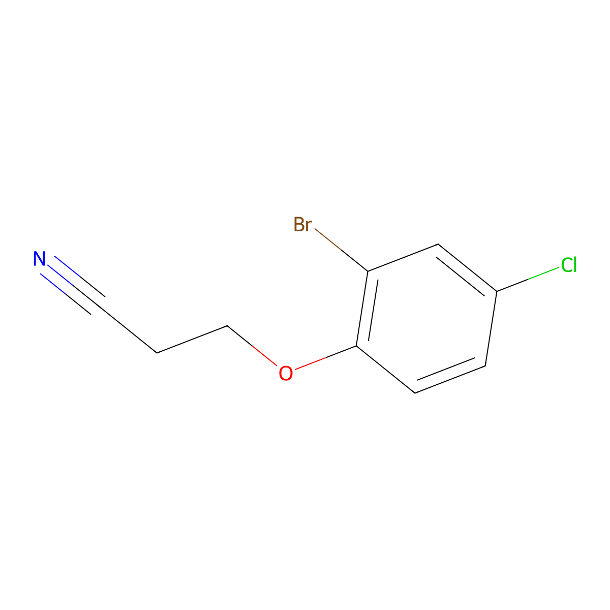3-(2-Bromo-4-chloro-phenoxy)propanenitrile molecular structure, CAS 154405-41-1