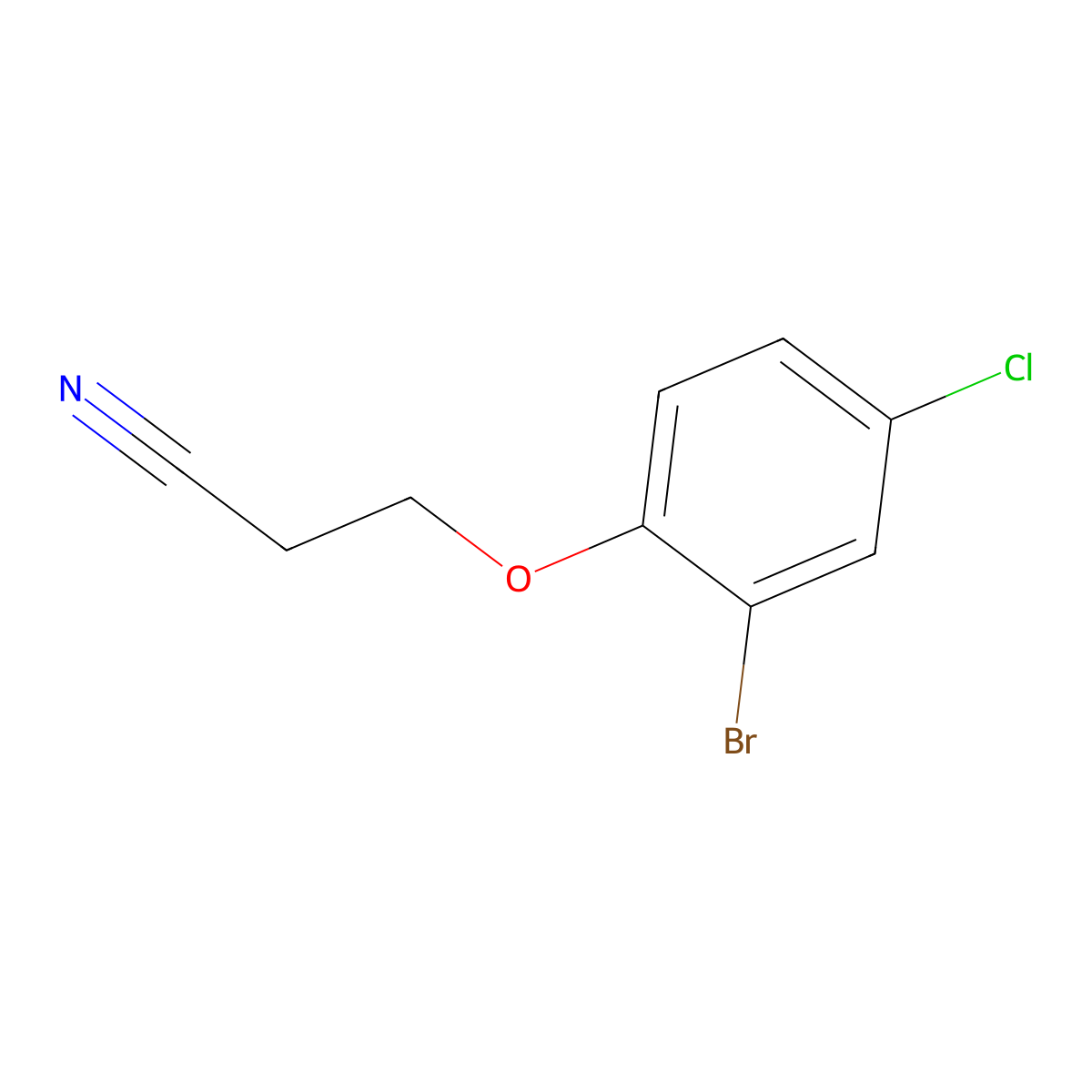 3-(2-Bromo-4-chloro-phenoxy)propanenitrile molecular structure, CAS 154405-41-1