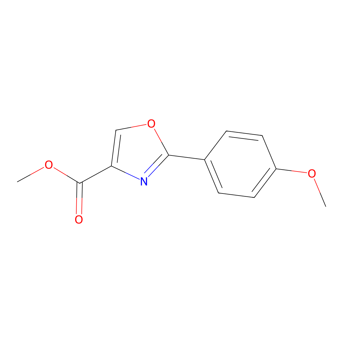 Methyl 2-(4-methoxyphenyl)-1,3-oxazole-4-carboxylate molecular structure, CAS 154405-98-8