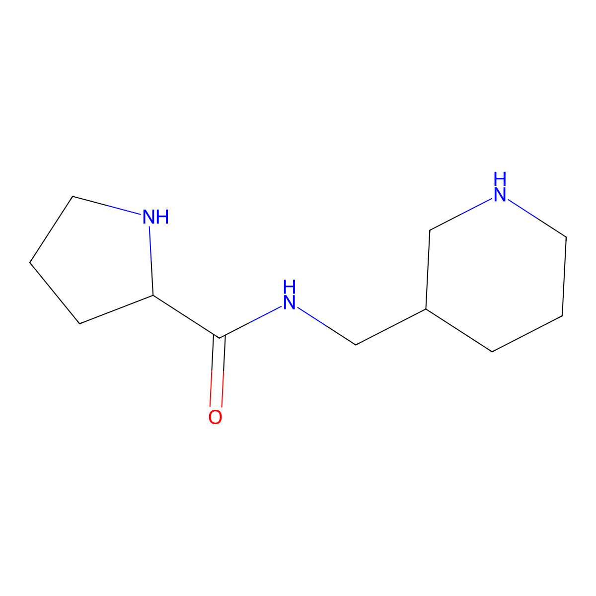 N-[(piperidin-3-yl)methyl]pyrrolidine-2-carboxamide molecular structure, CAS 1544053-41-9