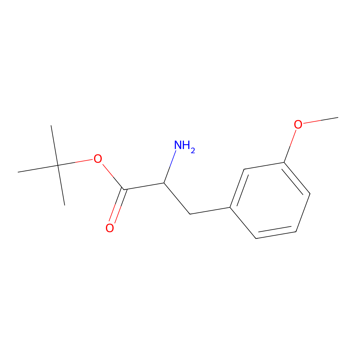 Tert-butyl 2-amino-3-(3-methoxyphenyl)propanoate molecular structure, CAS 1544062-58-9