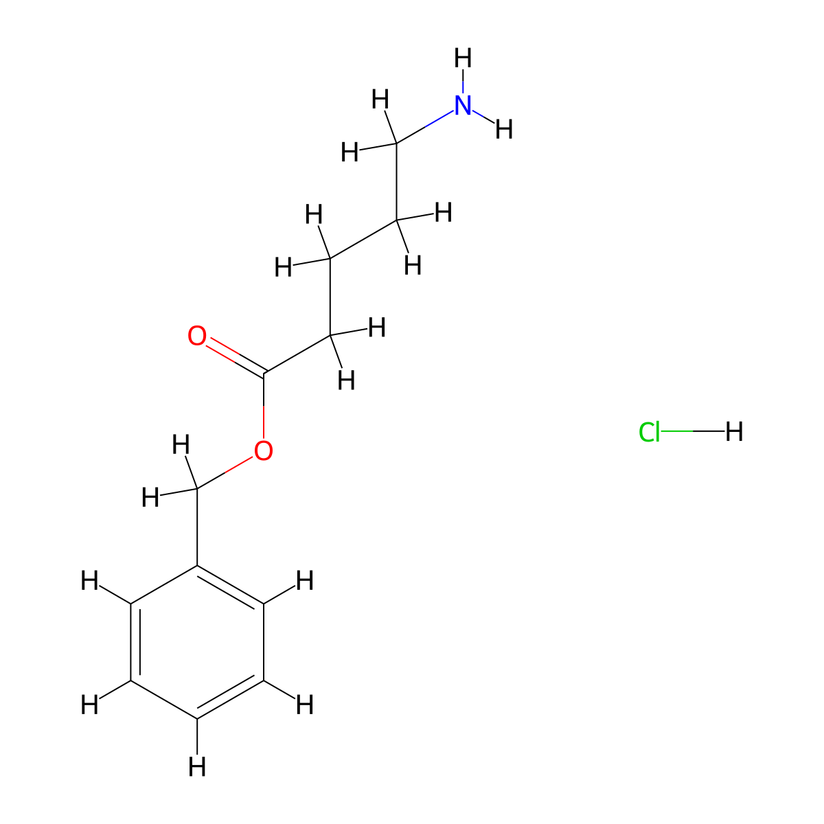 Benzyl 5-aminopentanoate hydrochloride molecular structure, CAS 154407-91-7
