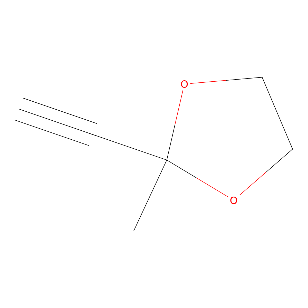 2-Ethynyl-2-methyl-1,3-dioxolane molecular structure, CAS 15441-75-5