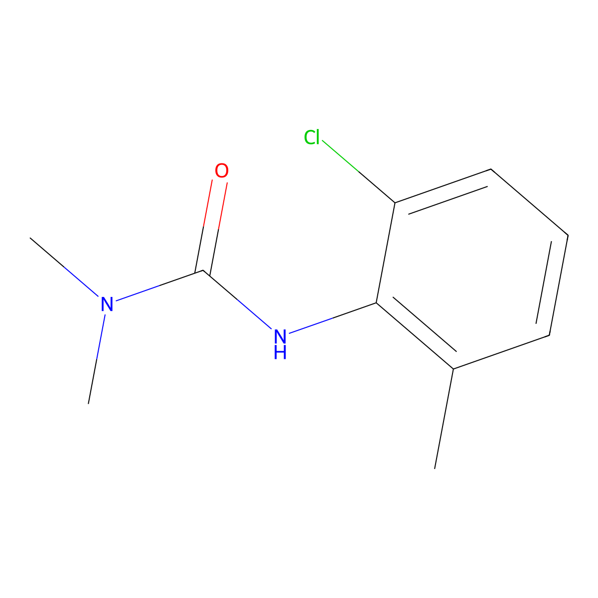 3-(2-Chloro-6-methylphenyl)-1,1-dimethylurea molecular structure, CAS 15441-90-4