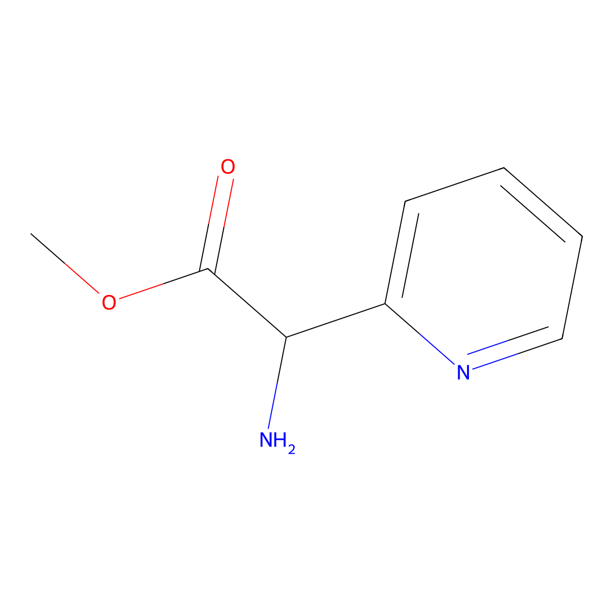 Methyl 2-amino-2-(pyridin-2-YL)acetate molecular structure, CAS 154410-83-0