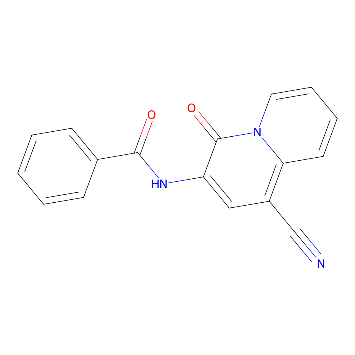 N-(1-Cyano-4-oxo-4H-quinolizin-3-yl)benzamide molecular structure, CAS 154411-16-2