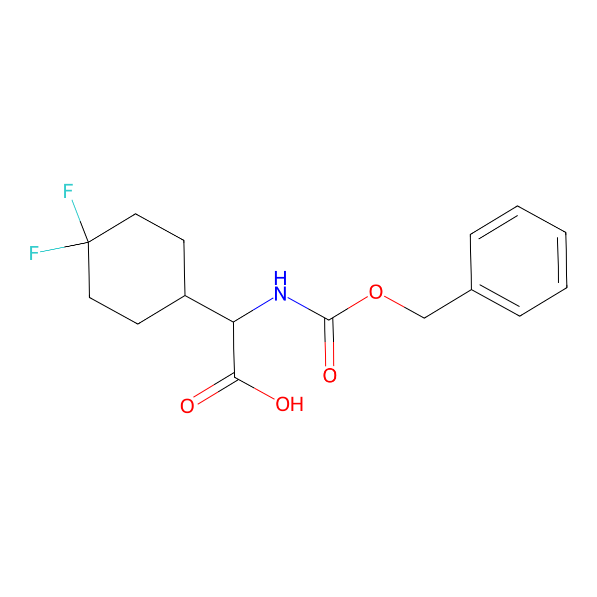 2-(((Benzyloxy)carbonyl)amino)-2-(4,4-difluorocyclohexyl)acetic acid molecular structure, CAS 1544167-82-9