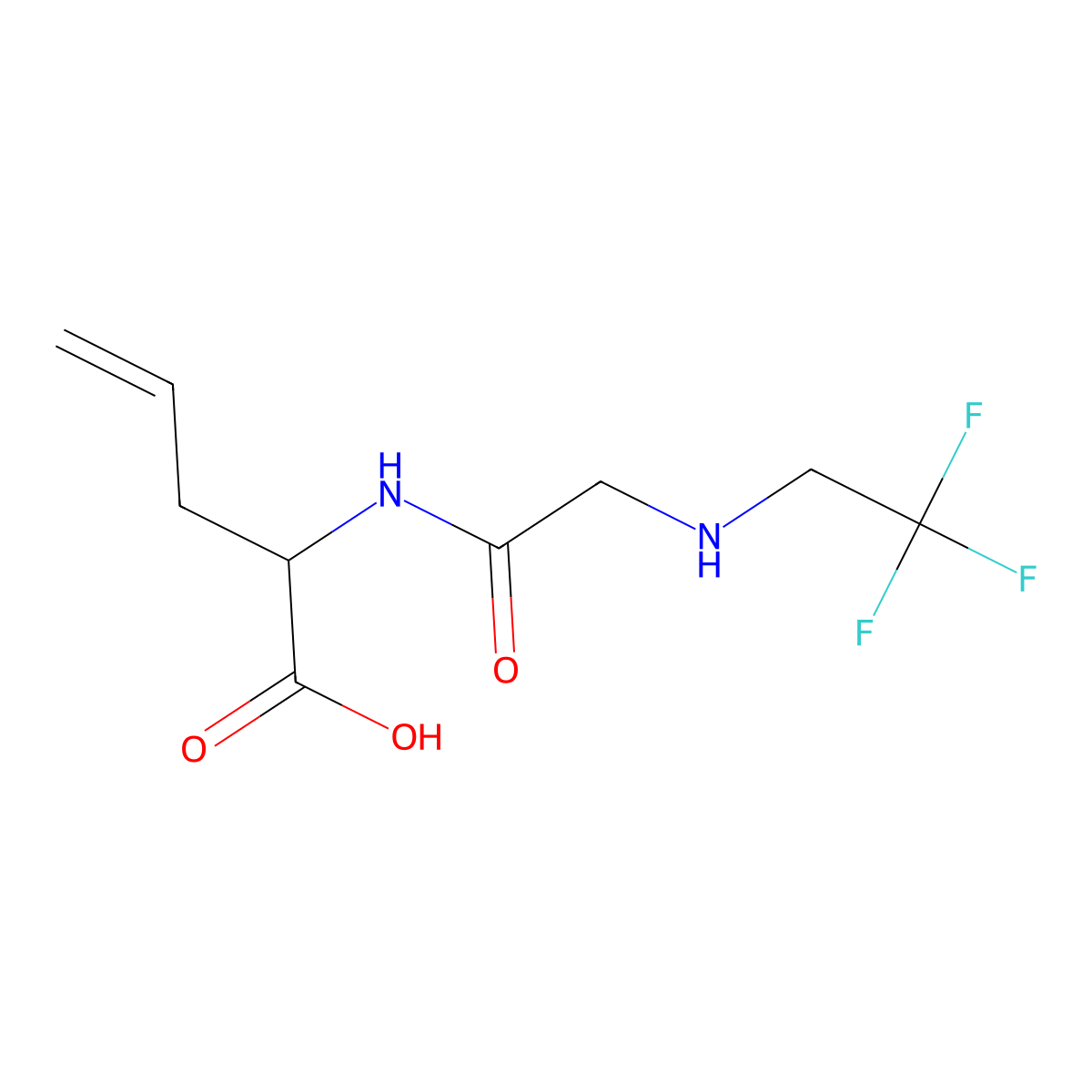 2-{2-[(2,2,2-Trifluoroethyl)amino]acetamido}pent-4-enoic acid molecular structure, CAS 1544175-04-3