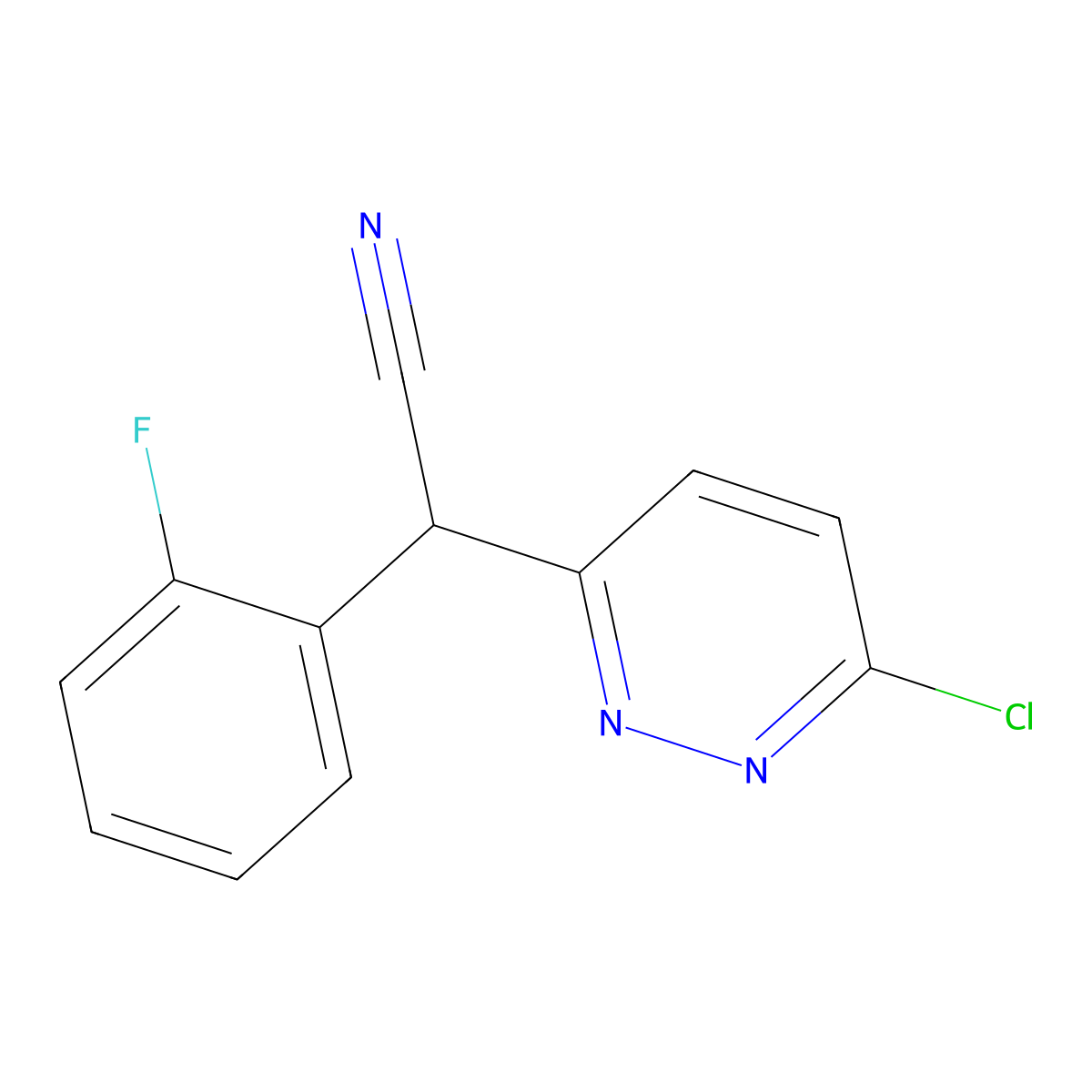 2-(6-Chloropyridazin-3-yl)-2-(2-fluorophenyl)acetonitrile molecular structure, CAS 154419-42-8