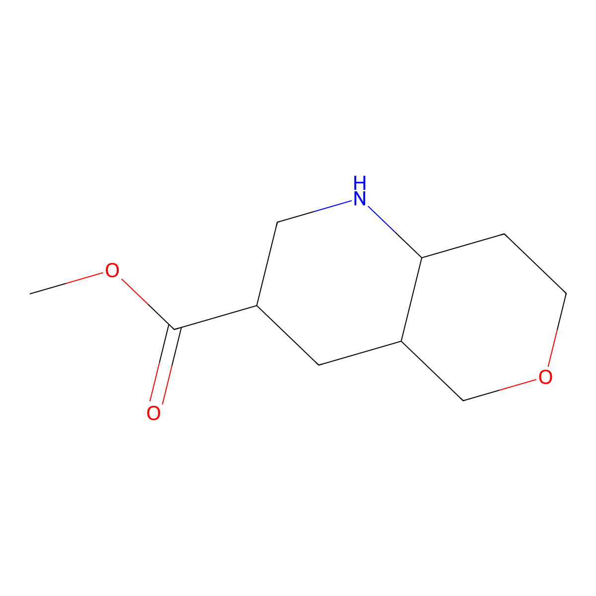 Methyl octahydro-1h-pyrano[4,3-b]pyridine-3-carboxylate molecular structure, CAS 1544219-62-6