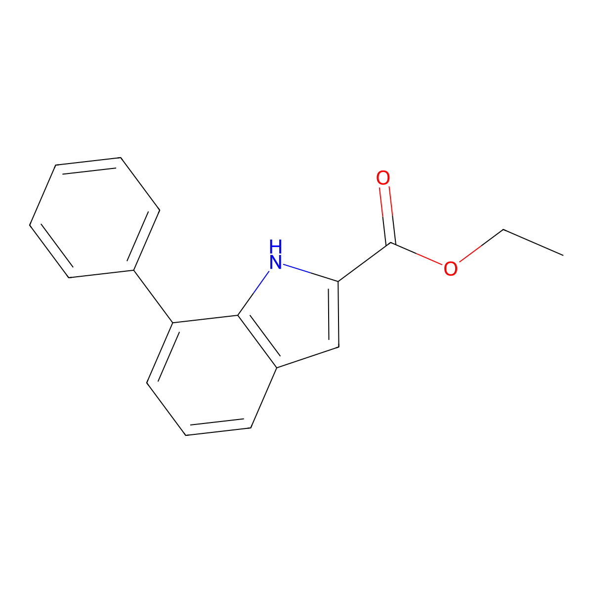 ethyl 7-phenyl-1H-indole-2-carboxylate molecular structure, CAS 154422-25-0