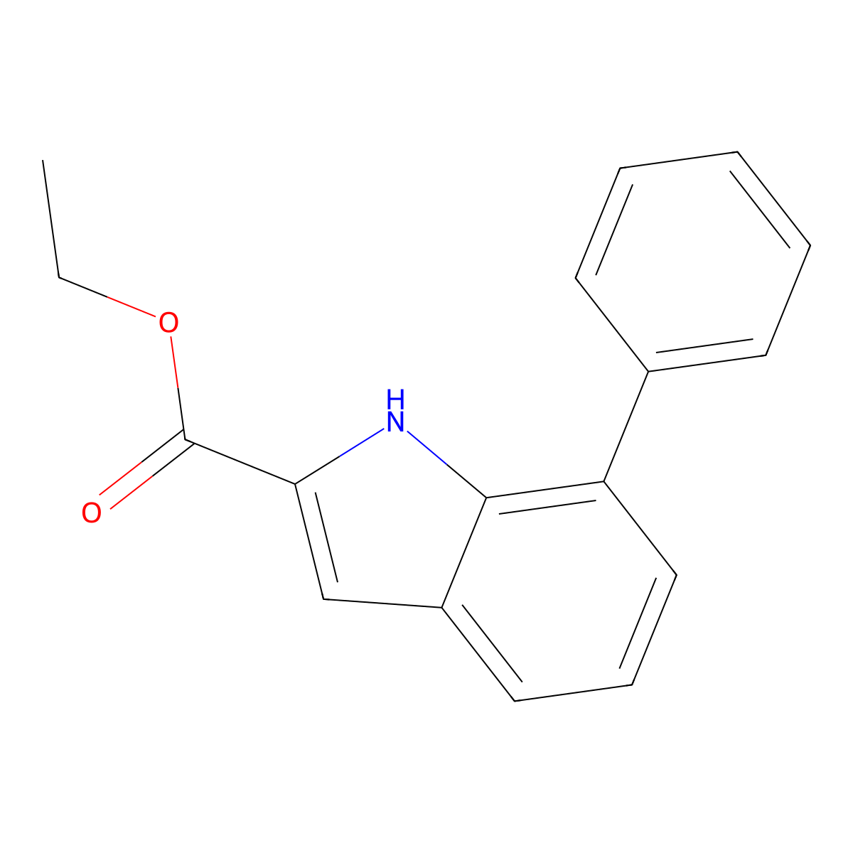 ethyl 7-phenyl-1H-indole-2-carboxylate molecular structure, CAS 154422-25-0